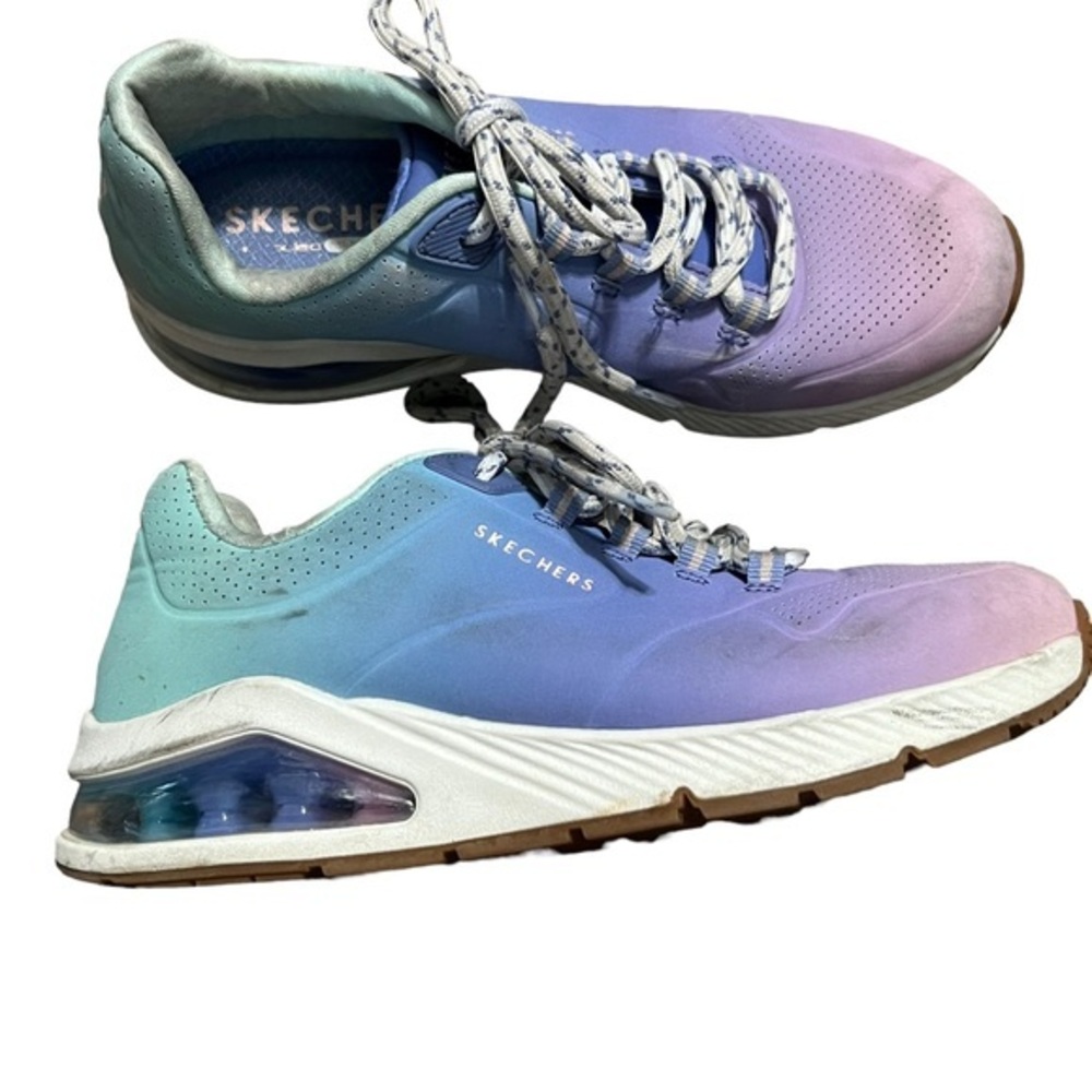 Skechers Ombre Teal, Blue, Purple Tei Sneakers Womens Size 6.5